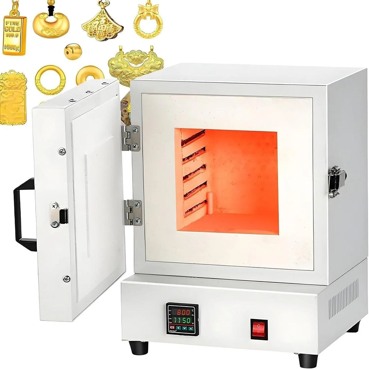 Elektrische oven, 2000 W, Tafelmodel laboratoriummoffeloven, intelligente van 2000 W, metaalgieten en keramiek