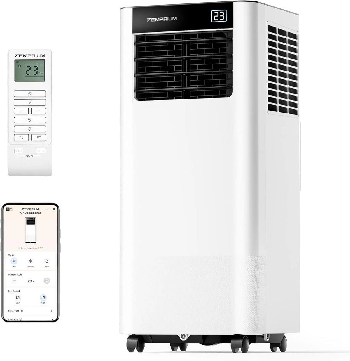 Draagbare airconditioning, 7000 BTU, 48 dB, 20 m2, timer, stille werking