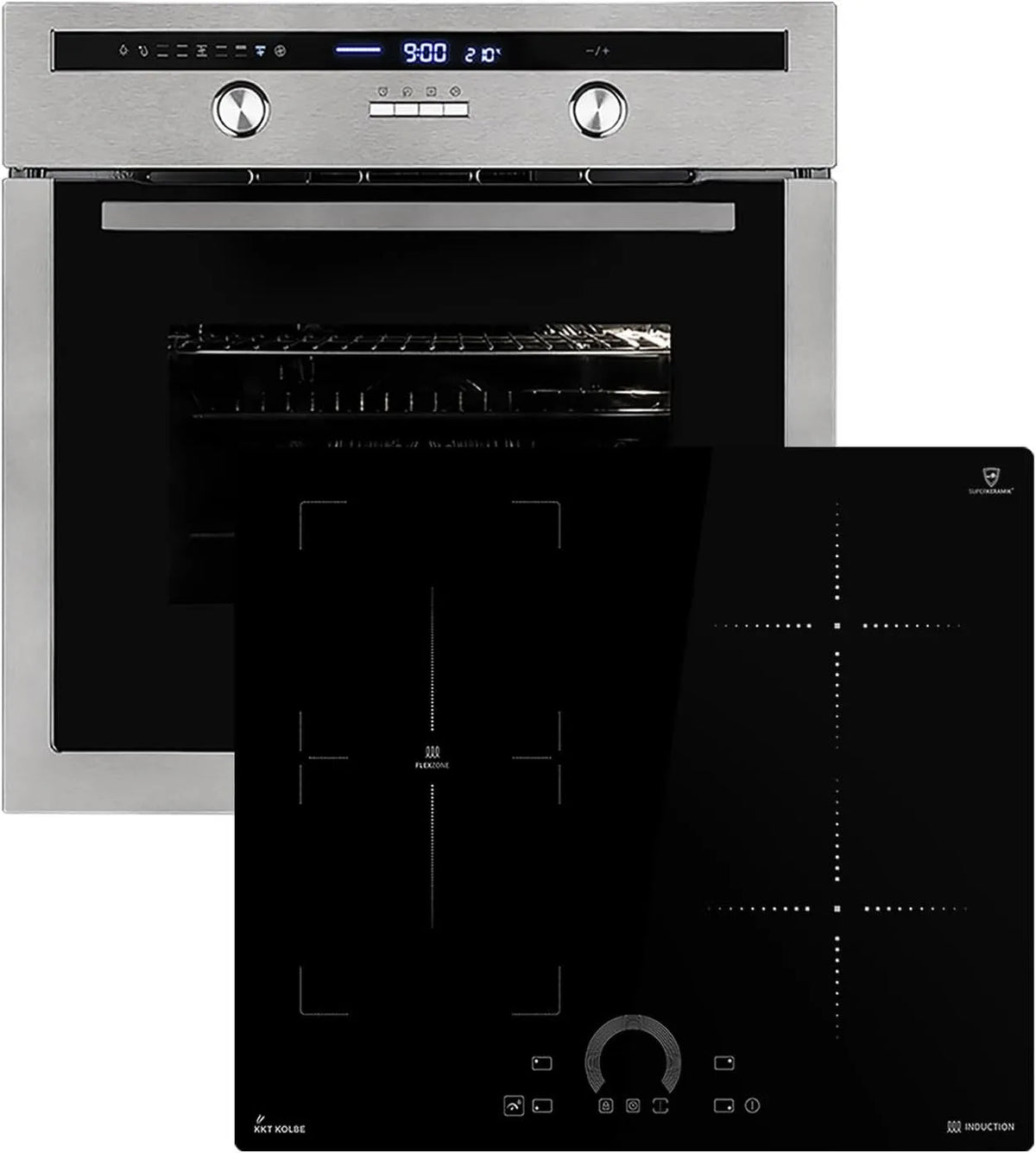 EB8013ED IH85901FZ elektrische oven, timer, automatische werking, Fornuis: 60cm Inbouw oven + 59cm Inductie kookplaat, Hete lucht