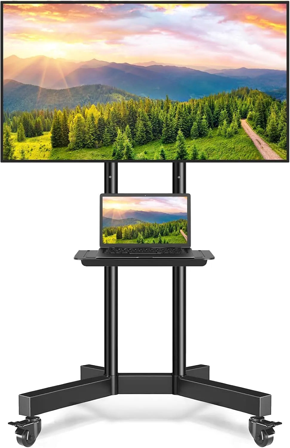 RFIVER MAX 50 VESA 600 tv-standaard, 50 kg, 80 inch, digitaal display, Mobiele op wielen voor 32-80 inch LCD LED OLED 4K Smart Flat en gebogen panelen