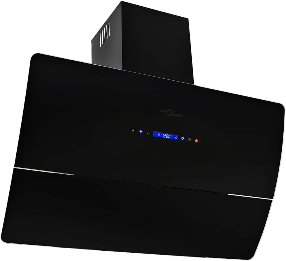 Afzuigkap, 90 cm, roestvrijstalen behuizing, vidaXL Wand 756 m3/u 90 cm roestvrij staal zwart