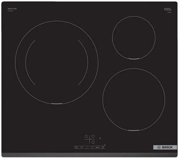 Bosch PUJ631BB5E, 60 cm, 28 cm, TouchSelect, Plank van inductieblad, Kaas. Rond