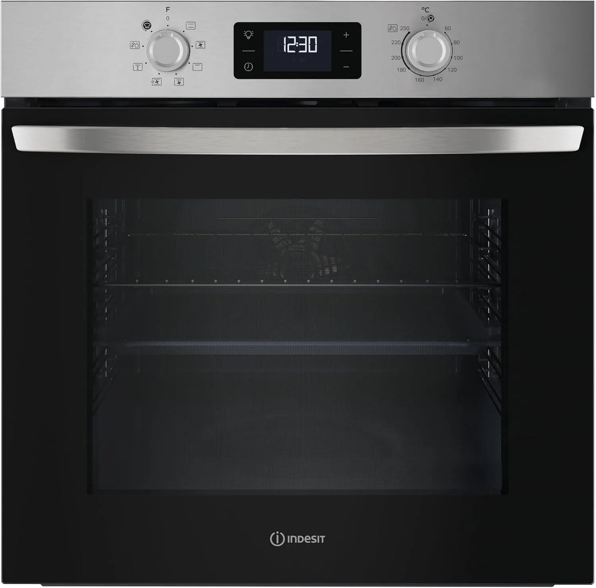 Indesit IO 255H X elektrische oven, Multifunctionele inbouwoven, bakfuncties met temperatuur- en tijdregeling