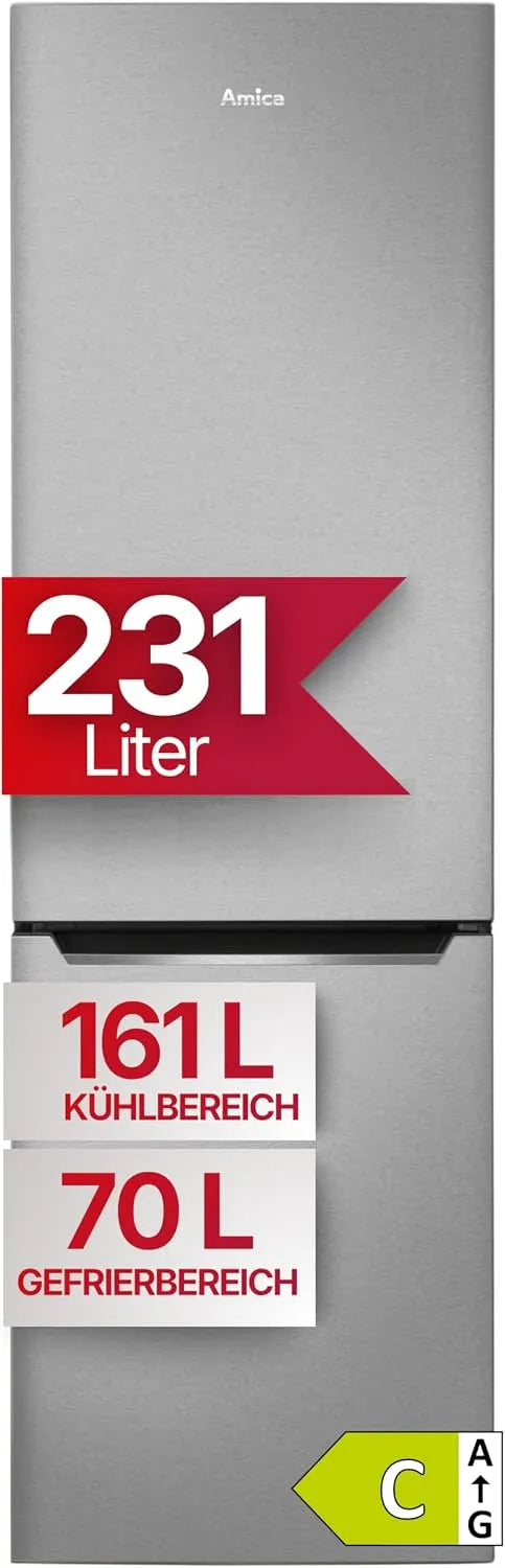 Amica KGCN 387 koel-vriescombinatie, 170 cm, Total NoFrost, roestvrijstalen look, VitControl Plus lijn, energie-efficiëntieklasse C