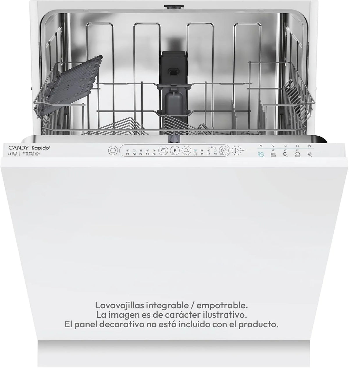 Candy 3E53E0W vaatwasser, 60 cm, 5 programma's, invertermotor, Rapidò CI inbouw