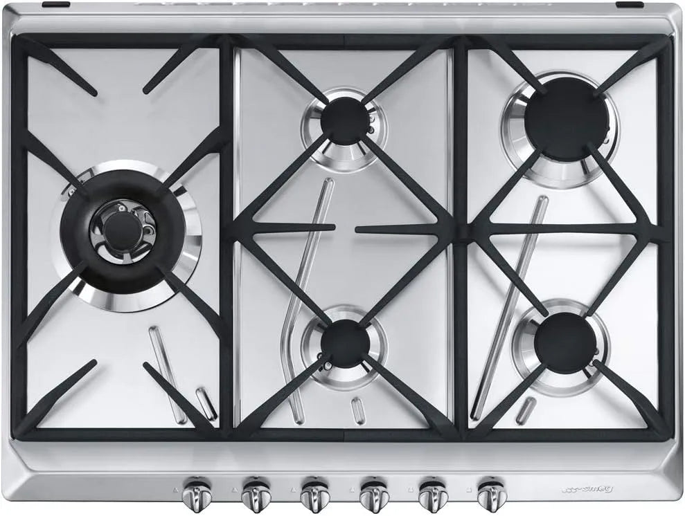 Smeg SRV575GH5 gaskookplaat, roestvrijstalen behuizing, UNIVERSELE, Stainless steel