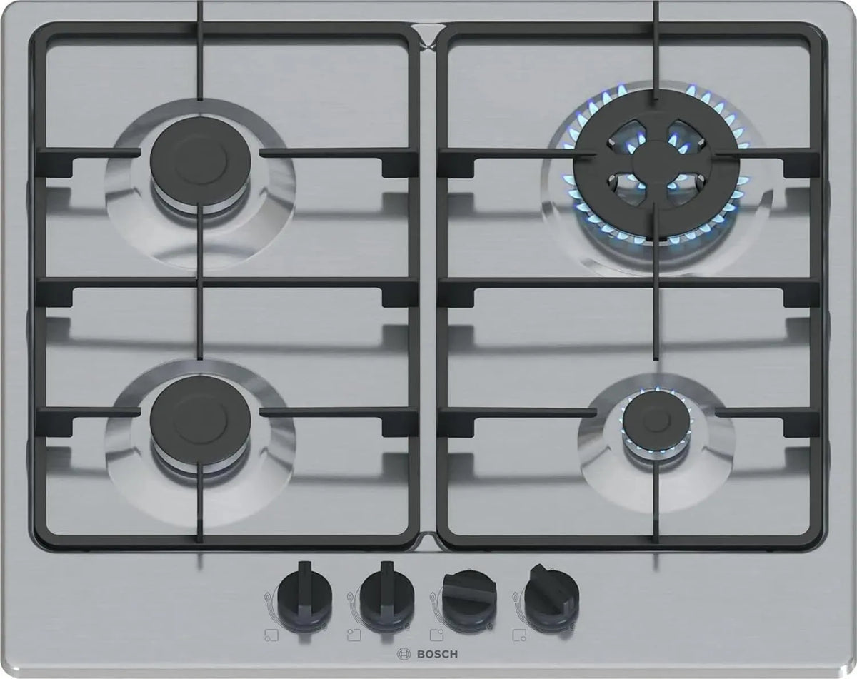 Bosch PGH6B5K60 gaskookplaat, 60 cm, 4 branders, roestvrijstalen behuizing, Serie 4 60 cm 4 branders roestvrij staal