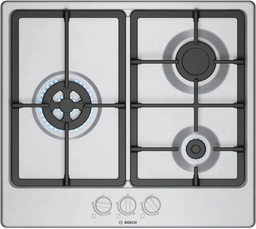 Bosch PGC6B5K90 gaskookplaat, 7300W, 3 Zones, Serie 4 3 Zones 7300W Grijs