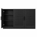 Armario de madera negro con puertas dobles 80 cm x 40 cm x 90 cm