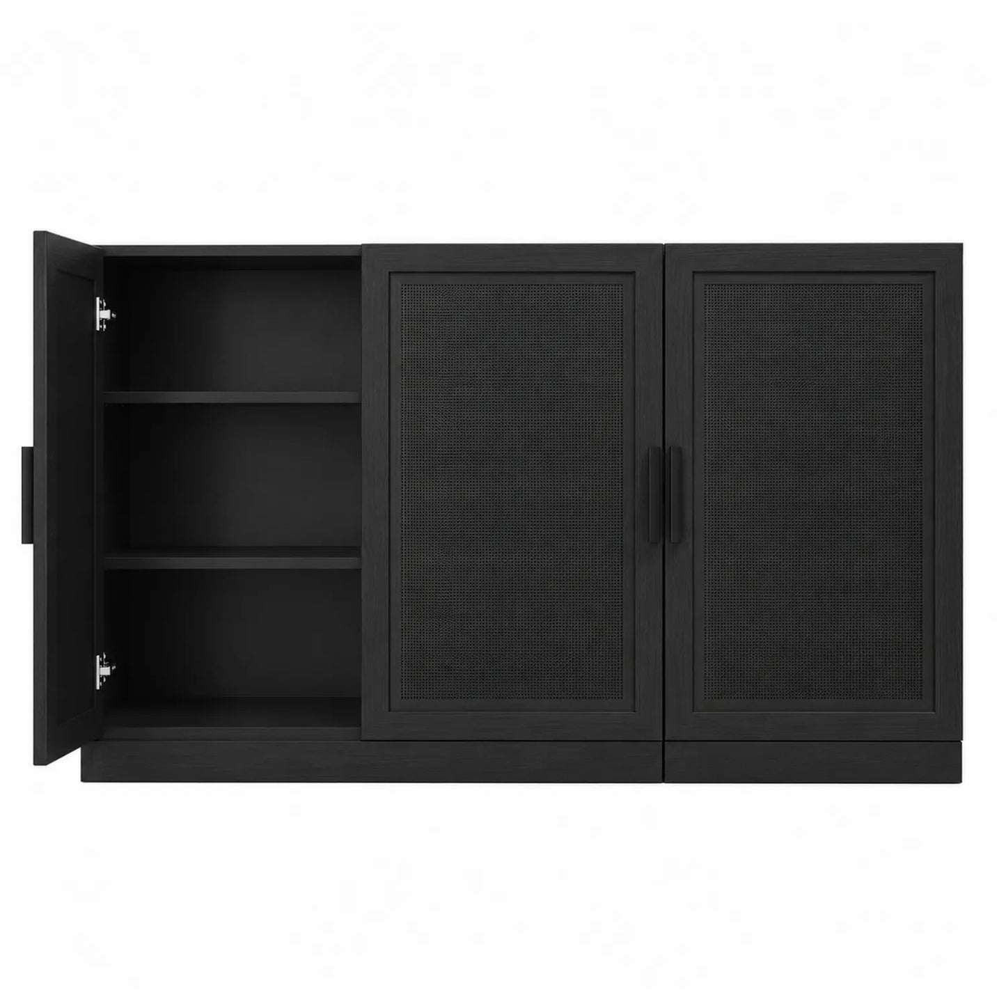 Armario de madera negro con puertas dobles 80 cm x 40 cm x 90 cm