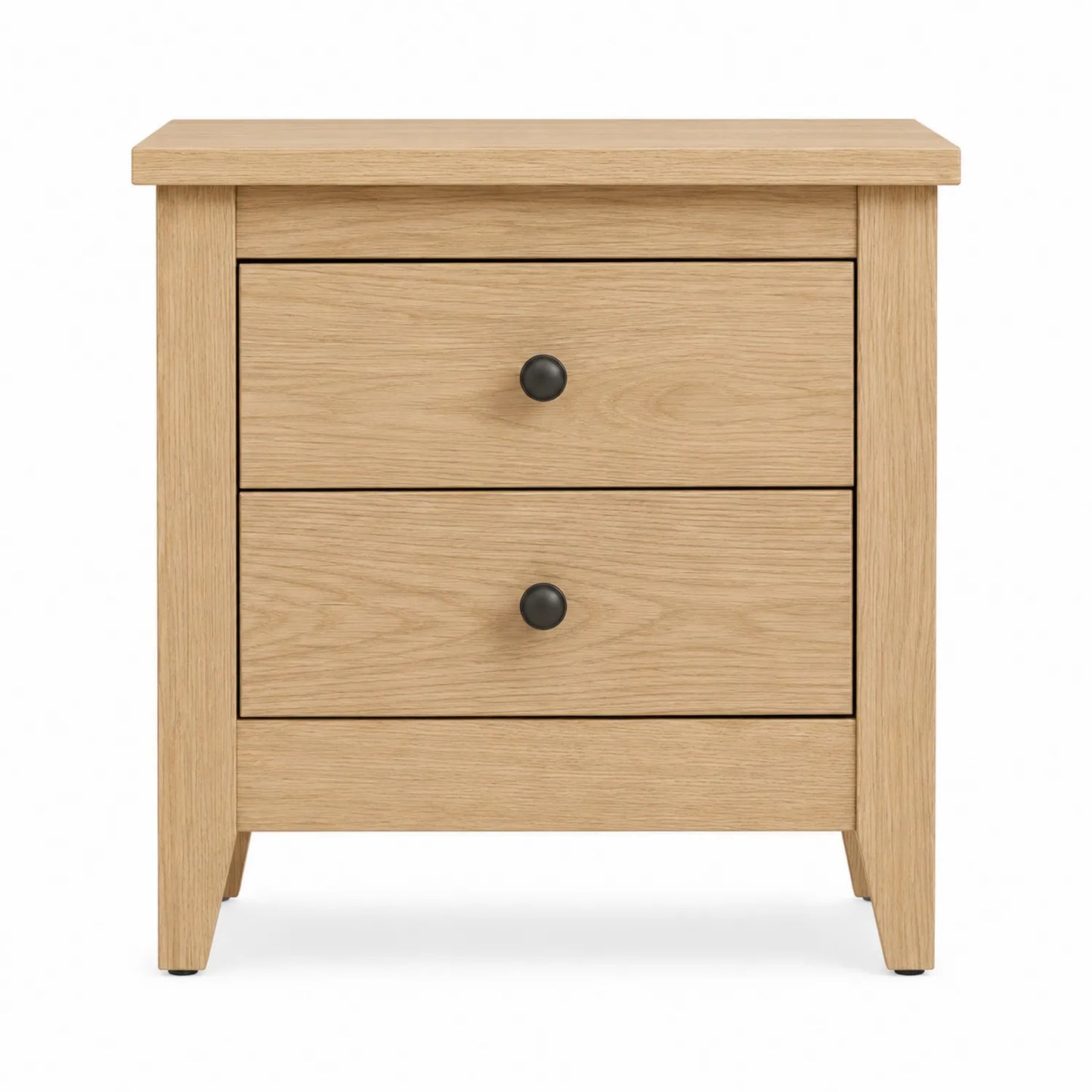 Mesita de Noche de Madera de Roble con 2 Cajones