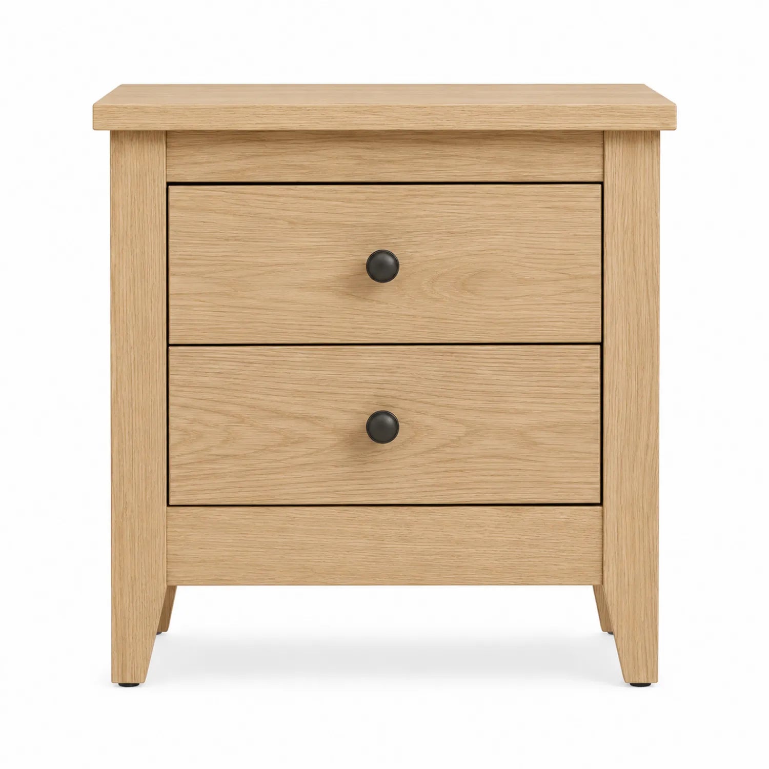 Mesita de Noche de Madera de Roble con 2 Cajones