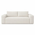 Sofá de tres plazas de tela bouclé blanco 220x90x75 cm
