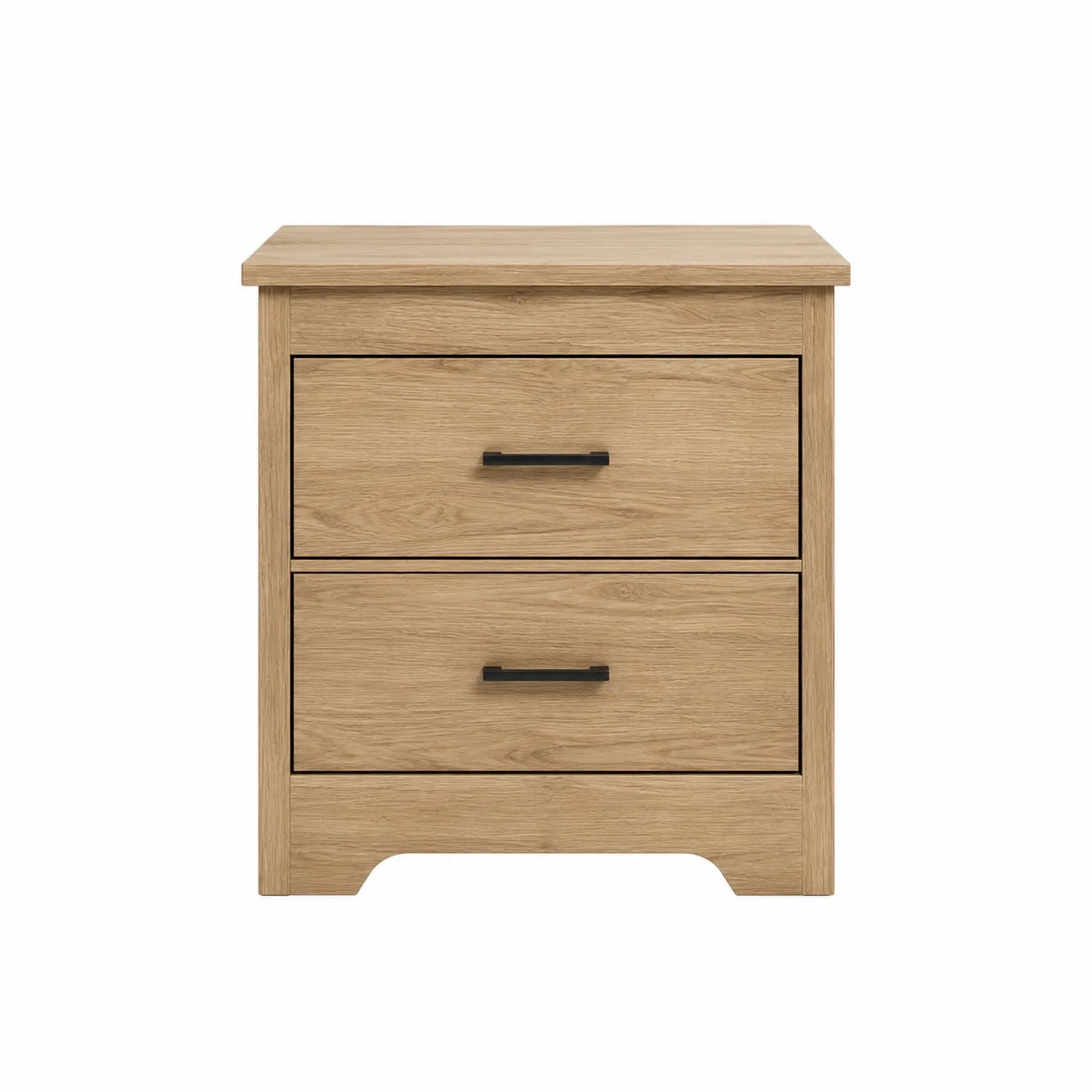 Mesita de Noche de Madera de Roble con 2 Cajones