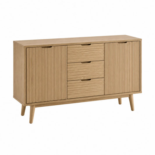 Aparador de Madera con 3 Cajones y 2 Puertas 150x40x80 cm