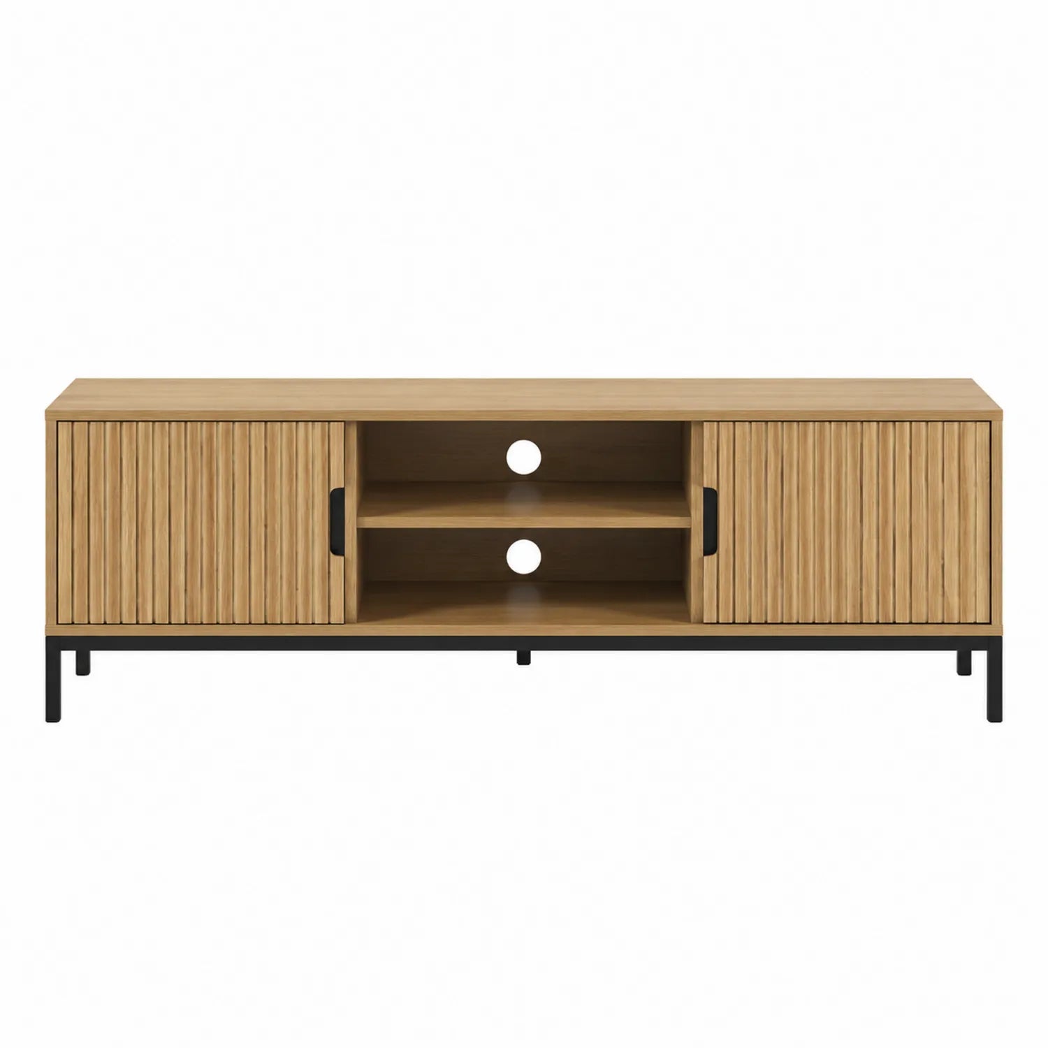 Mueble para TV de Madera y Metal con Puertas Correderas 150x40x50 cm