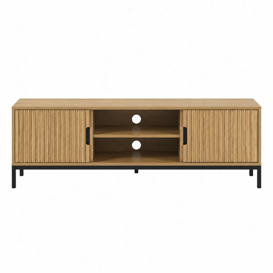 Mueble para TV de Madera y Metal con Puertas Correderas 150x40x50 cm