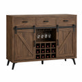 Aparador de Madera con Puertas Correderas y Almacenamiento para Vino de 80x120x40 cm Marrón