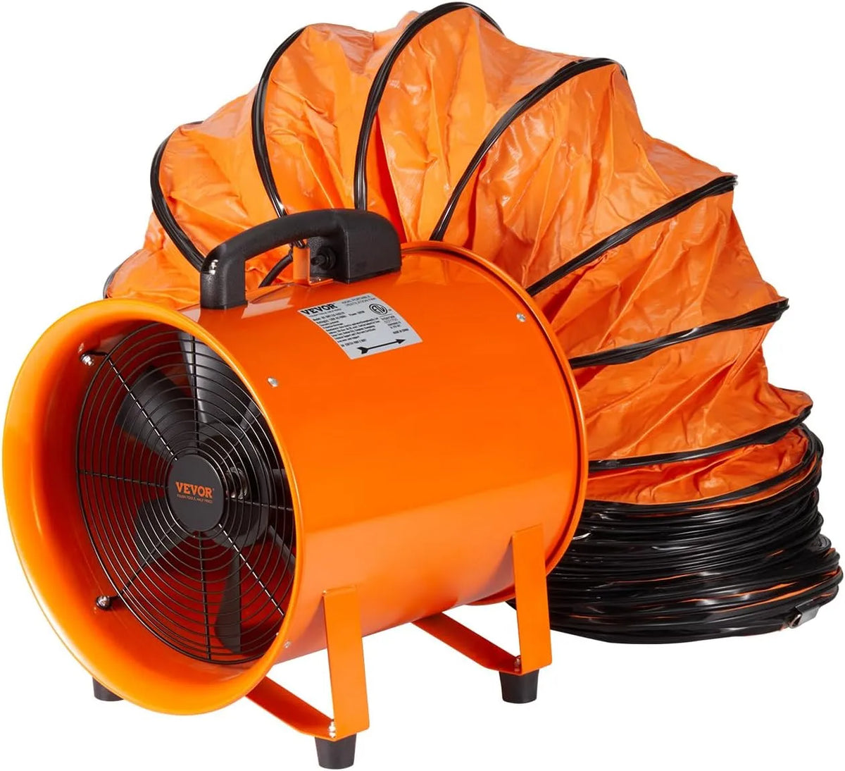 367-W-AC ventilator, 4373 m3/h, 79 dB, VEVOR Bouw -motor, axiale met 5 m slang