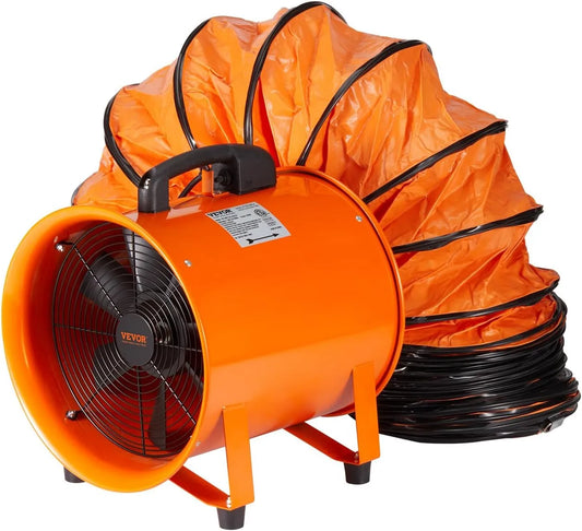 367-W-AC ventilator, 4373 m3/h, 79 dB, VEVOR Bouw -motor, axiale met 5 m slang