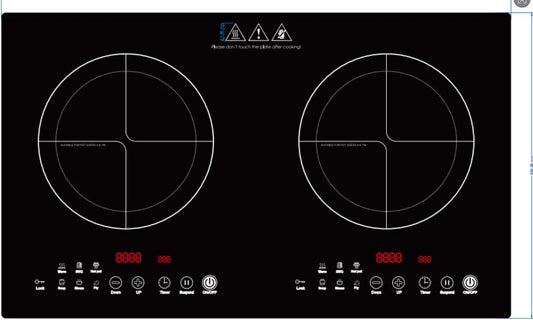 Inductiekookplaat, 220 V, 3600 W, met led-sensor-touch, elektronisch geregelde inductiezones