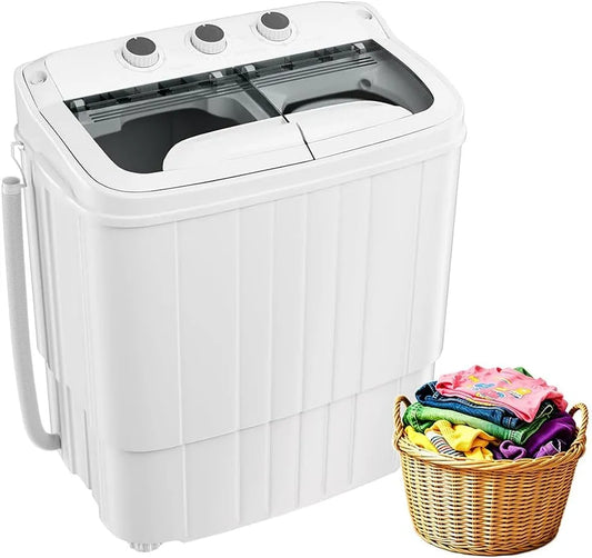Was-droogcombinatie, 4,5 kg, 2,7 kg, automatische werking, INTERGREAT Draagbare wasmachine, halfautomatische wasmachine-combinatie voor slaapkamer