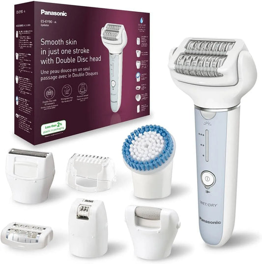 Panasonic ES-EY90 epileerapparaat, 3 Snelheden, draadloos gebruik, nat en droog gebruik, Dubbele schijf met 60 Pincetten, Flexibele 90° Draaibare Kop