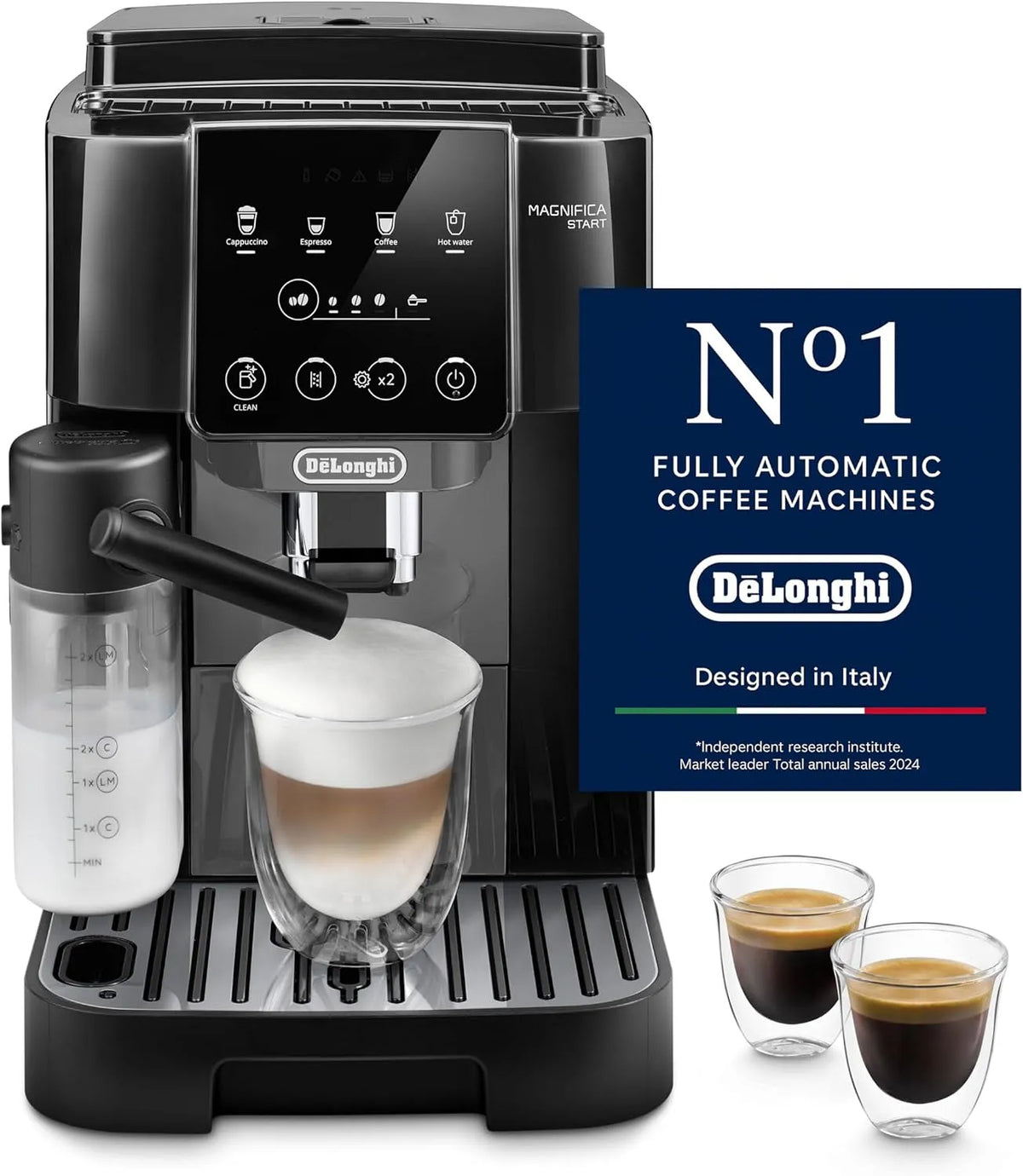 De'Longhi ECAM222.60.BG volautomatische koffiemachine, automatische werking, Magnifica Start, versgemalen bonen, 4 drankjes One Touch