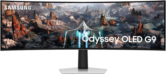 Samsung 1800R monitor, 240 Hz, 49 inch, 5120 x 1440, Odyssey OLED G9 PC- 49 inch 240 Hz, gebogen OLED-paneel, Dual QHD: 5120 x 1440, Core Lightning +
