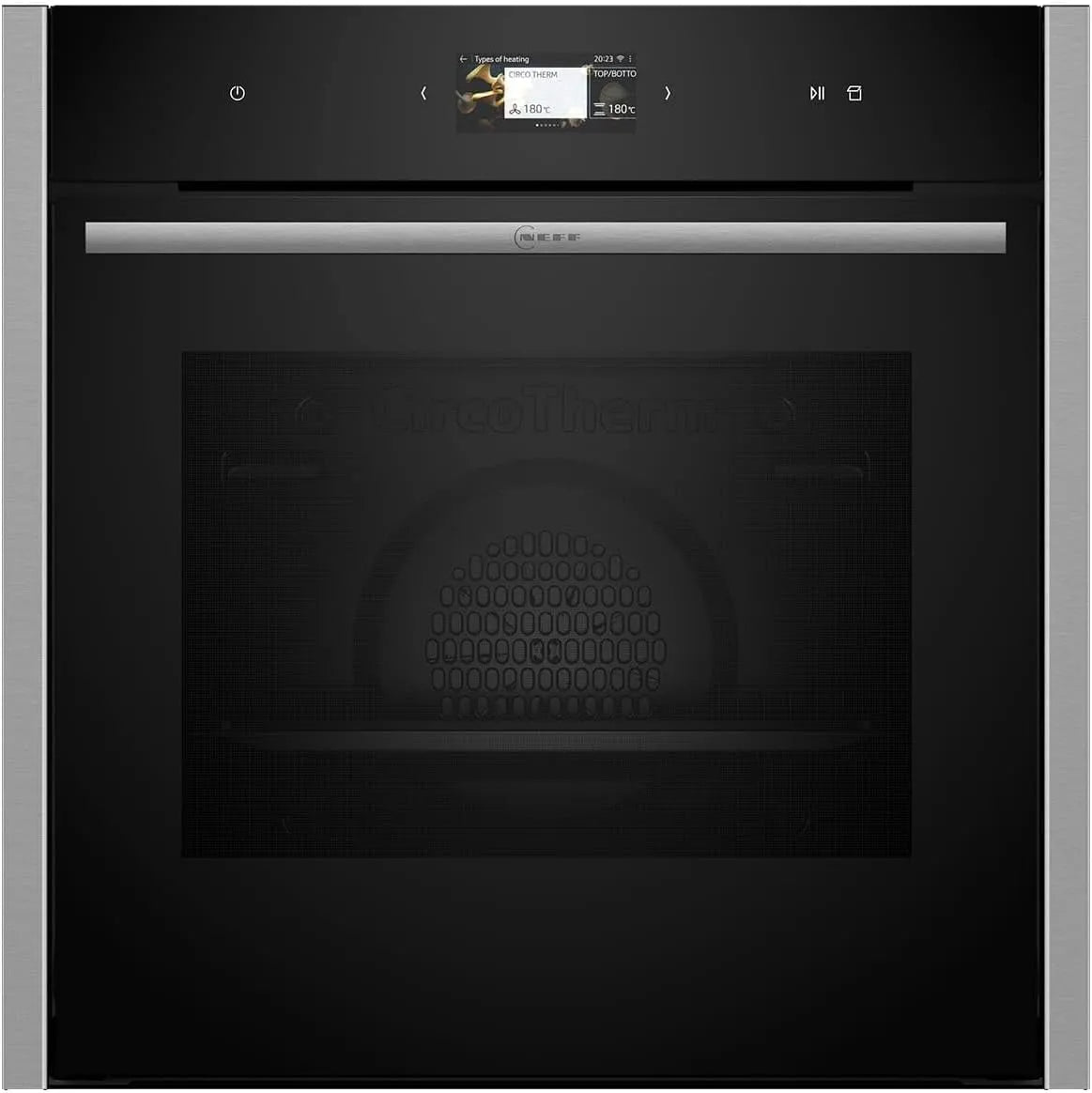 B24FS33N0 N90 elektrische oven, 60 cm, 4,1 inch, 60 x 60 cm, roestvrijstalen behuizing, digitaal display, stoomfunctie, FullSteam klapdeur stoomoven
