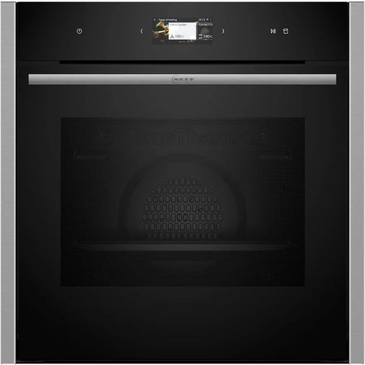 B24FS33N0 N90 elektrische oven, 60 cm, 4,1 inch, 60 x 60 cm, roestvrijstalen behuizing, digitaal display, stoomfunctie, FullSteam klapdeur stoomoven