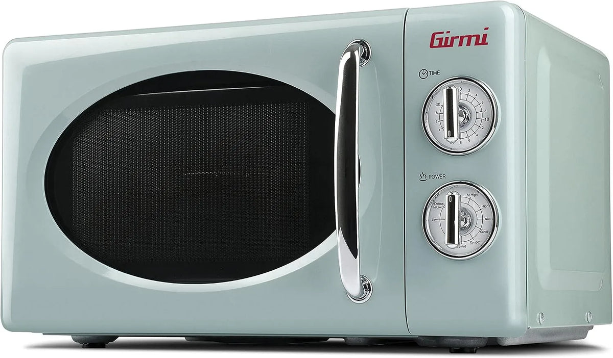 FM21 magnetron, 800 W, Girmi oven vintage design, Groen water, opwarmen en ontdooien met vermogensstanden