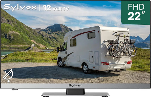 DVB-T2/S2 TV 22, 22 inch, 1080p, SYLVOX inch 1080p FHD, HD-tv met geïntegreerde dvd-speler, tv-adapter 12 volt, voor campers
