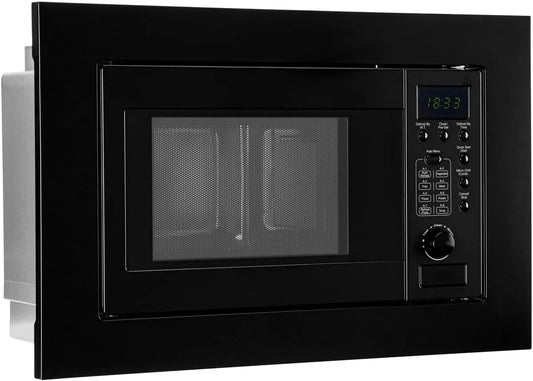 Bomann MWG 2215 EB magnetron, 800 W, 1000 W, 60 cm, Inbouw met Grill, incl. grillrooster en draaiplateau, 20 liter Inbouw, Zwart