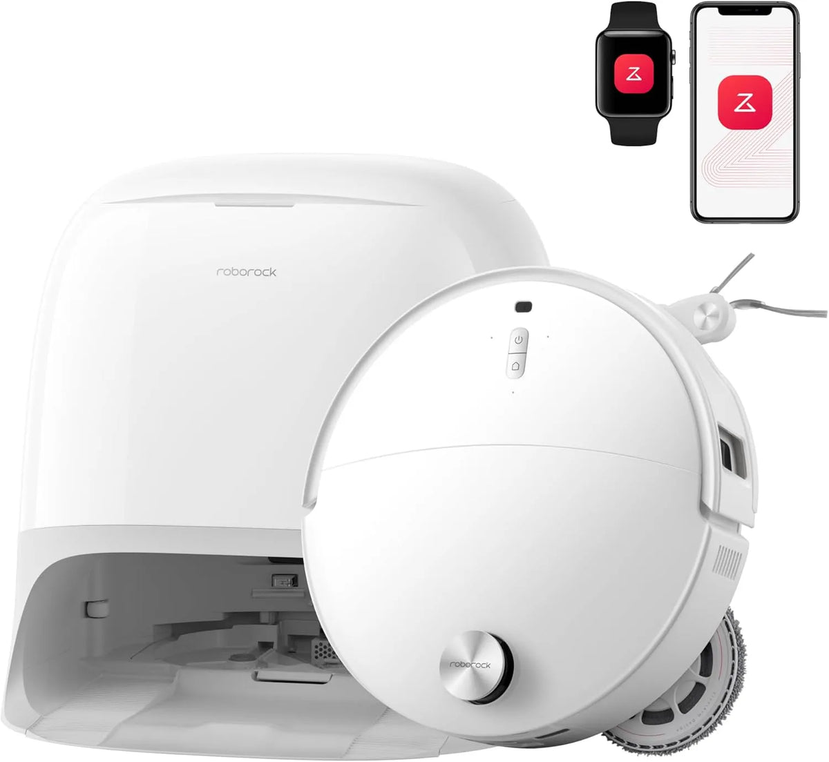Roborock robotstofzuiger, 25.000 Pa, zuig- en dweilfunctie, Qrevo Curv 2 Pro en Dweil
