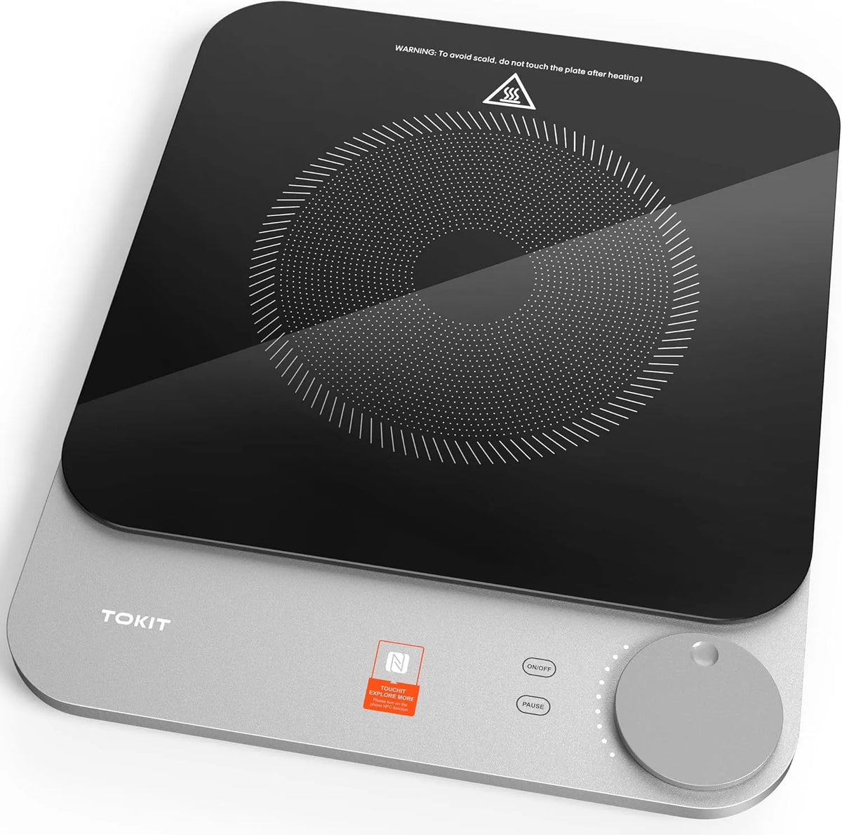 Inductiekookplaat, 2100 W, 16 mm, automatische werking, elektronisch geregelde inductiezones