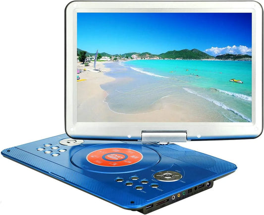 YOOHOO 16.9' draagbare dvd spelers voorzien van 14.1' draaibaar groot LED scherm Reis dvd spelers voor kinderen Oplaadbare auto-adapter Ondersteuning