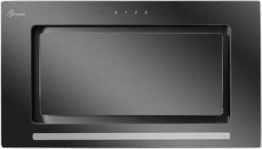 E 217 afzuigkap, 1000 m3/h, 52 cm, 3 niveaus, GURARI plafond GCH 52 BL Prime, zwart glas, zeer sterke afzuiging, muffe lucht/muffe lucht