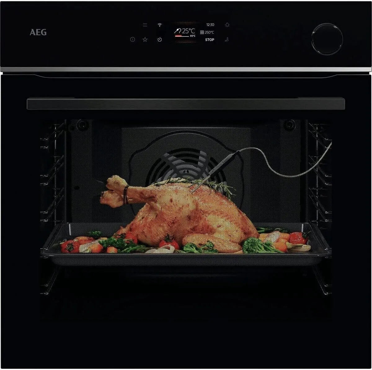 AEG TR7PB63ZSB elektrische oven, wifi-bediening, digitaal display, Wifi inbouwoven, serie 7 TFT Full Touch kleurendisplay met kookassistent
