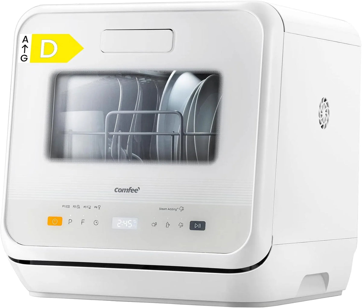 Comfee vaatwasser, 6 programma's, Aanrecht, mini-tafel met 6 programma's, babyverzorging en fruitwassen, zonder sanitair, uitgestelde start