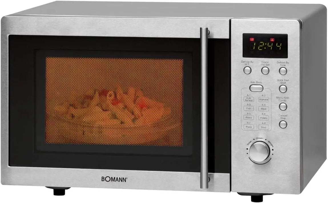 Bomann MWG 2211 magnetron, 8 programma's, met grill, ruimtebesparende voet, 20 liter ovenkamer, kleine met 8 programma's, met draaiplateau