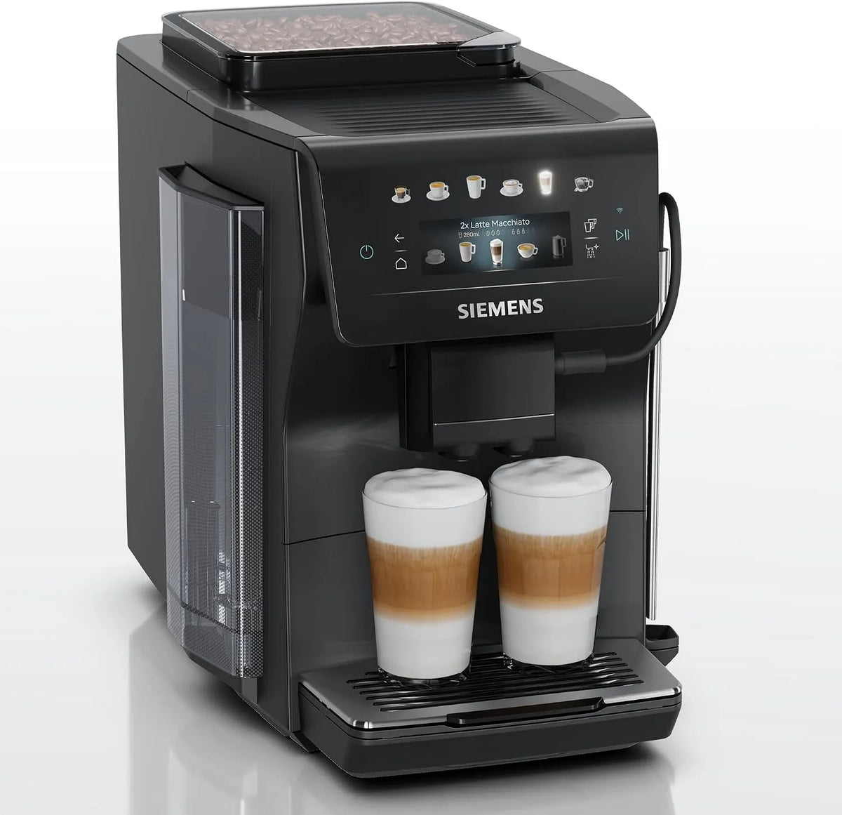 Siemens EQ600 TP601E09 espressomachine, 480 ml, touchbediening, automatische werking, iAroma, volautomatische met bonenmaler en touchscreen