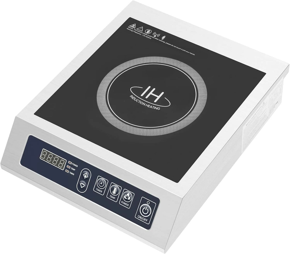 Inductiekookplaat, 60 Hz, 11 standen, timer, Enkele, met 24-uurs timer, 11 standen en 10 temperatuurniveaus, 50/60 Hz draagbare voor thuiskeuken