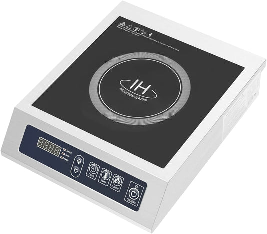 Inductiekookplaat, 60 Hz, 11 standen, timer, Enkele, met 24-uurs timer, 11 standen en 10 temperatuurniveaus, 50/60 Hz draagbare voor thuiskeuken
