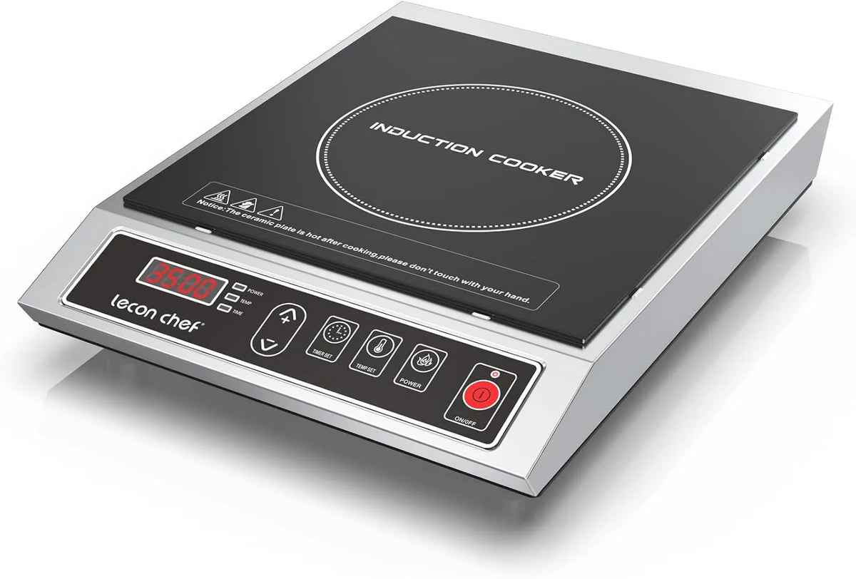 Inductiekookplaat, 3500 W, 50 kg, timer, draagbaar ontwerp, enkele, groot draagvermogen, roestvrijstalen behuizing, 24-uurs timer