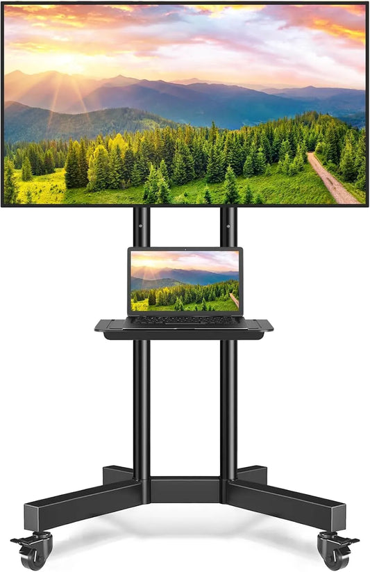 RFIVER MAX 50 VESA 600 tv-standaard, 50 kg, 80 inch, digitaal display, Mobiele op wielen voor 32-80 inch LCD LED OLED 4K Smart Flat en gebogen panelen