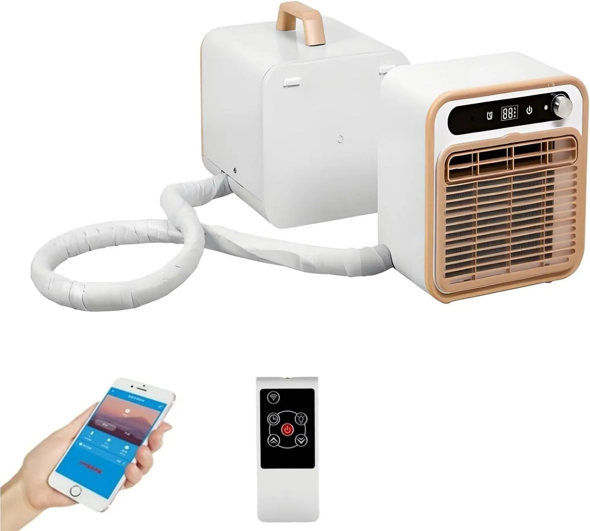 12 airconditioner, wifi-bediening, timer, stille werking, Split- Voor Onderweg, Stille Airco Voor Op De Camping Met Wifi En Afstandsbediening