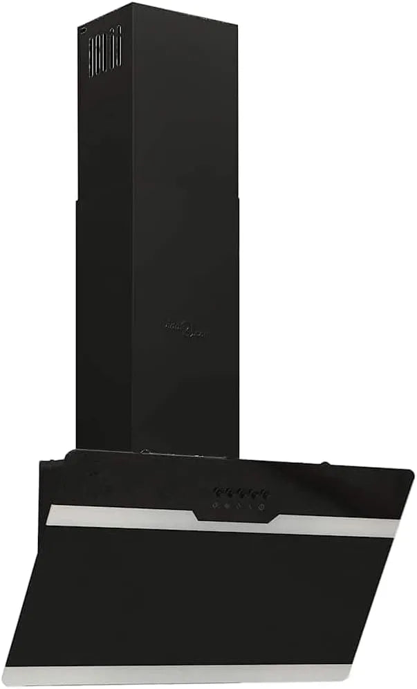 Afzuigkap, 60 cm, gehard glas, Wand 60 cm staal en gehard glas zwart