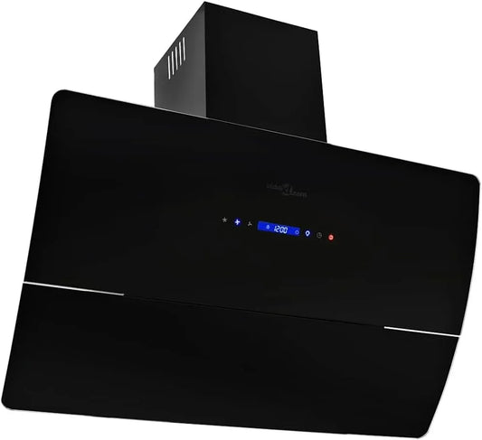 Afzuigkap, 90 cm, roestvrijstalen behuizing, vidaXL Wand 756 m3/u 90 cm roestvrij staal zwart