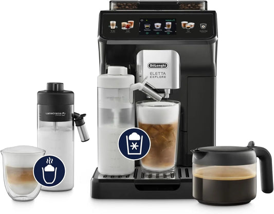 De'Longhi ECAM452.67.G espressomachine, touchbediening, automatische werking, Eletta Explore, Volautomatische met Cold Brew, LatteCrema Melkreservoir